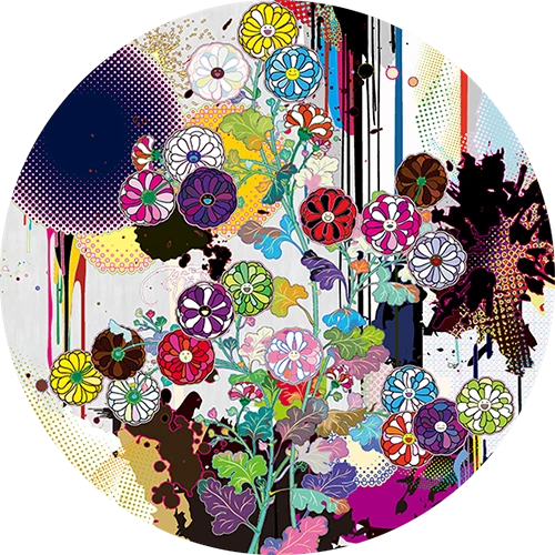 Fig.4: Takashi Murakami, Kōrin’s Flowers and Abstract Imagery, 2023, Design data, Φ150 cm (Reference image)