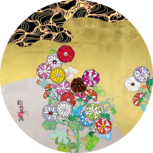 Fig.3: Takashi Murakami, Ogata Kōrin’s Flowers, 2023, Design data, Φ120 cm (Reference image)